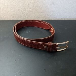 GORGEOUS Unisex  36" Tooled Genuine Leather Bellucci Belt Made in Italy